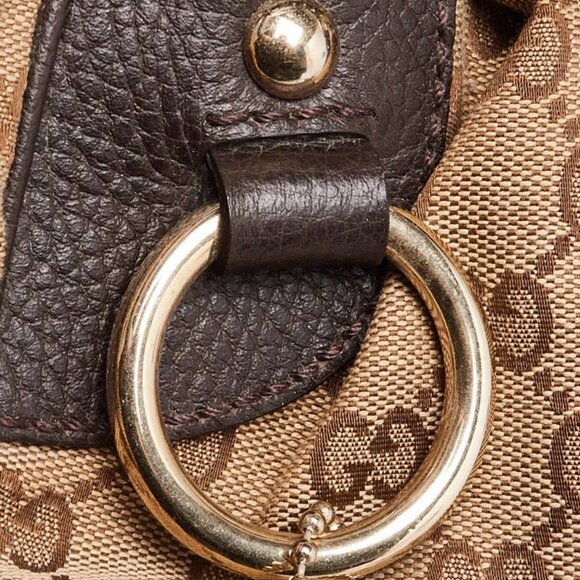 Gucci Beige/Brown GG Canvas Medium Sukey Boston Bag w/Strap - Picture 9 of 12
